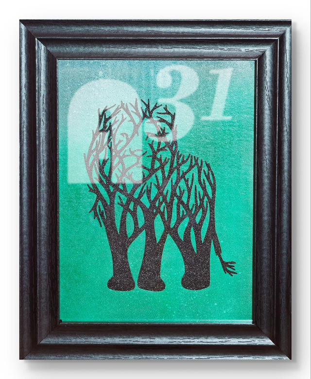 629 Lion 3D framed print. 