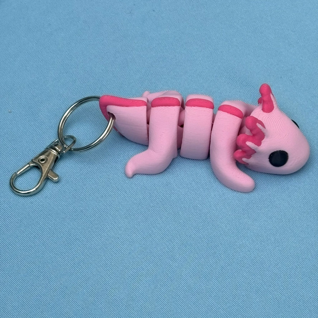 3D Printed Axolotl Keyring