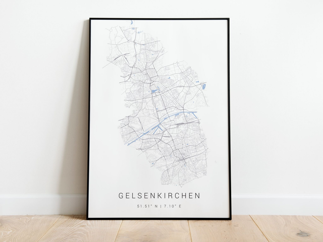 Gelsenkirchen Stadtkarte | Druck | Poster