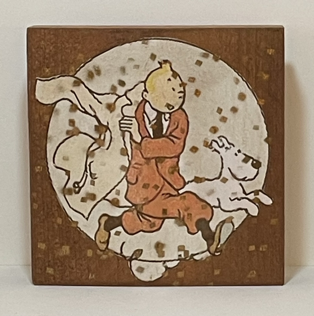 Holzblock Tim & Struppi braun/gold - Jane Framer 