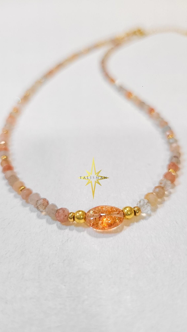 Collier Talisman Pierre de Soleil – Joie et Confiance
