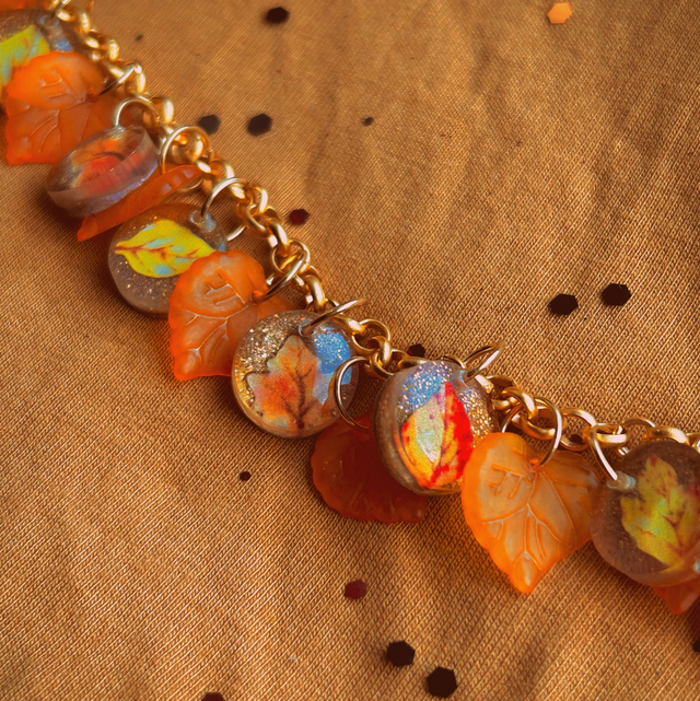 Autumn Leaf Charm Bracelet