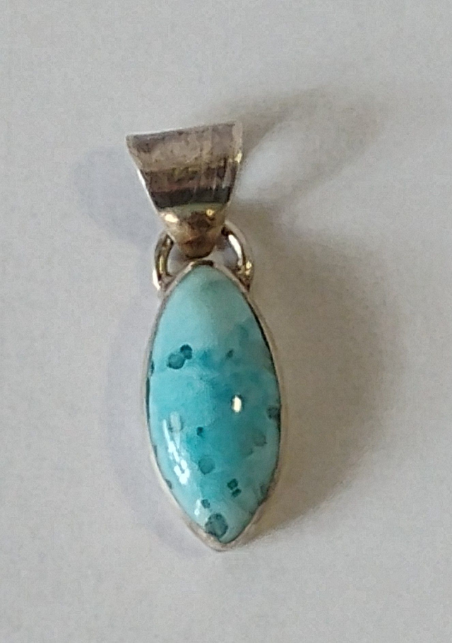 Pendentif argent et turquoise 