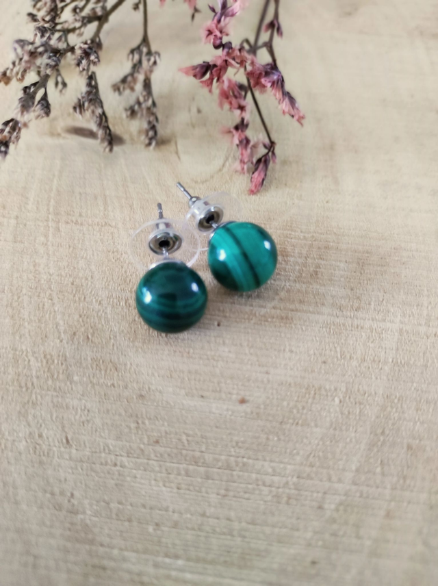 Boucles d'oreilles Malachite
