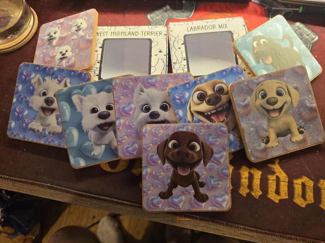 Custom dogs 4 coaster set 