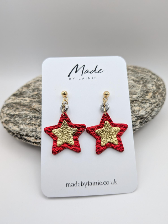 Star Stud Drop Earrings