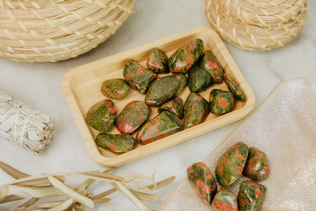 Pierre roulée Unakite - Surmonter les blocages, fertilité et maternité