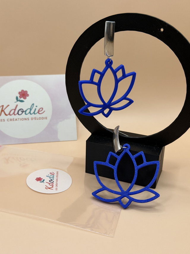 Boucles d'oreilles Fleur Lotus - Attaches Fantaisies