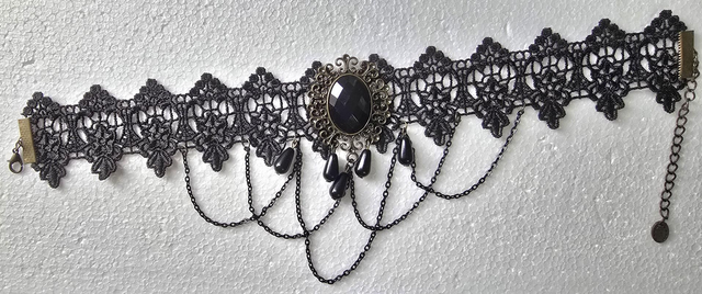 Gothic Victorian Black Lace Choker