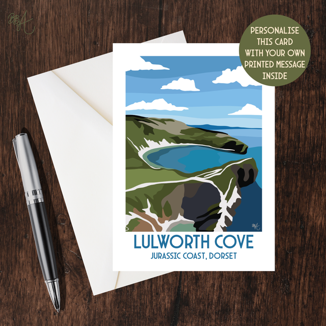 Lulworth Cove Travel Poster Card