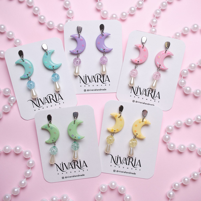 Pendientes lunas pastel