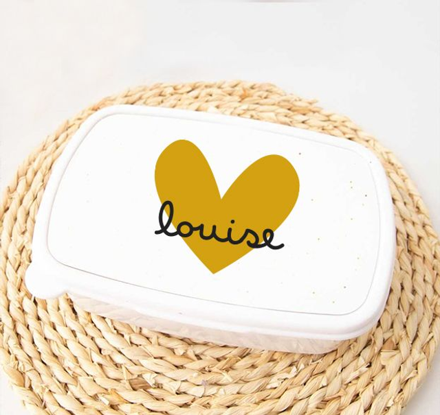 Boîte à lunch personnalisée avec prénom – Couronne, Cœur ou Étoiles