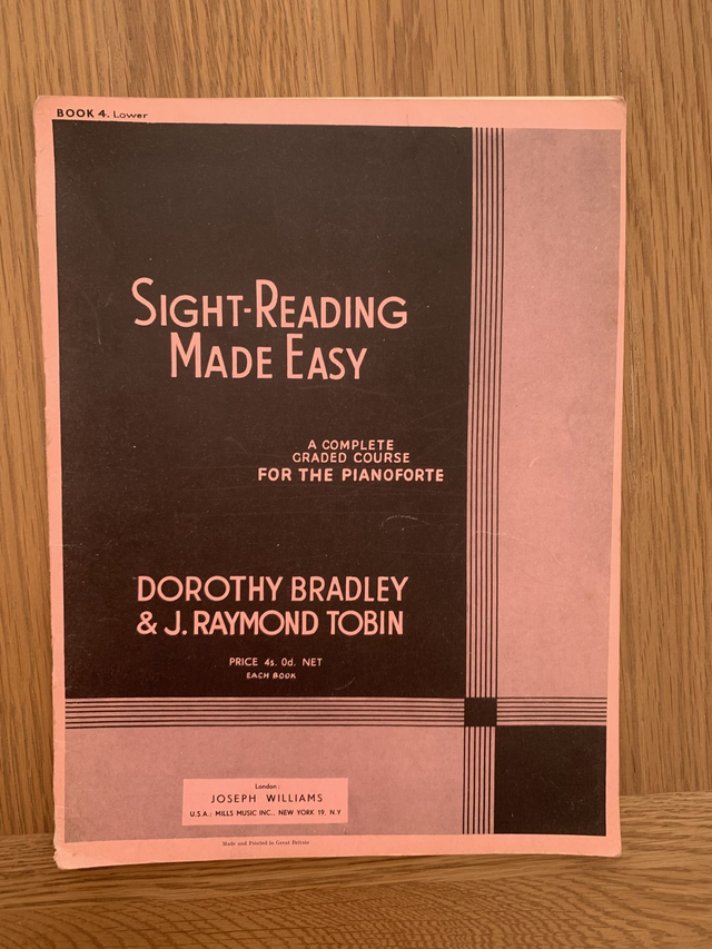 Sight-Reading Made Easy, Piano, Bradley &amp;Tobin, Book 4 Lower
