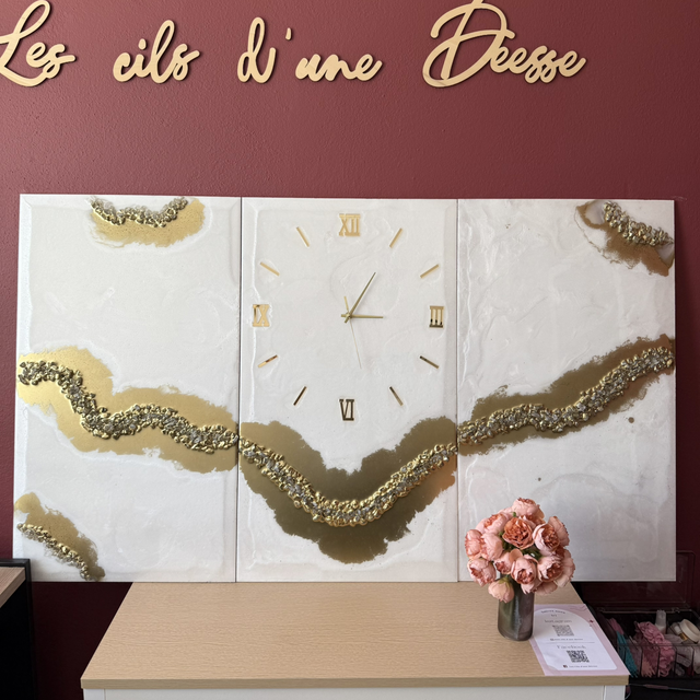 Horloge triptyque 70cm/40cm 