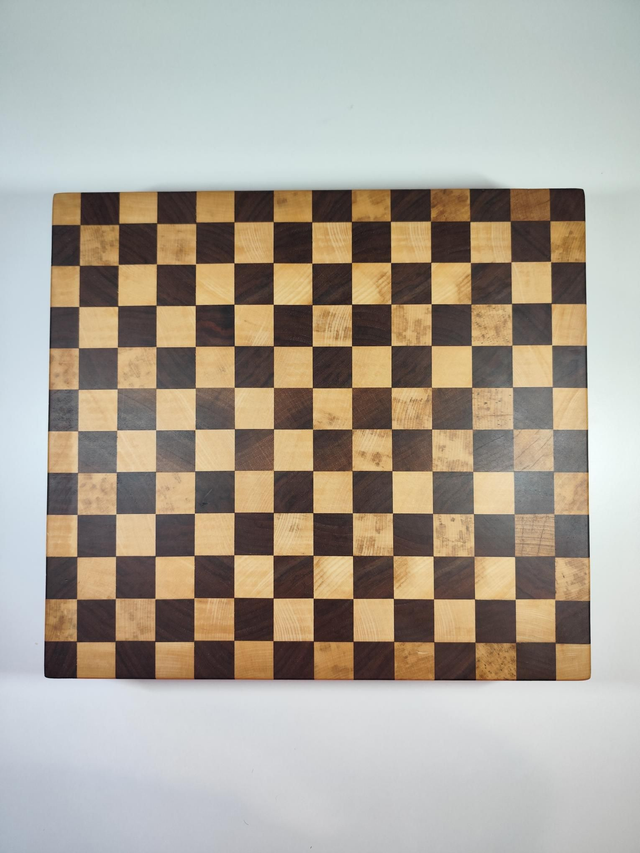 Billot de découpe motif damier – érable sycomore &amp; noyer américain