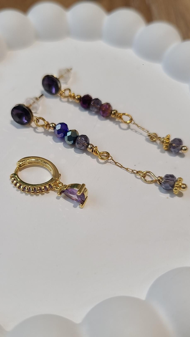 Boucles d’oreilles — IRIS (violet & parme)