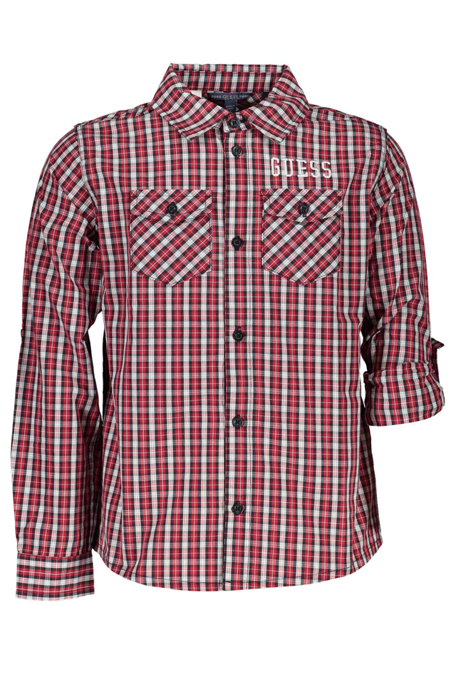 GUESS JEANS CAMICIA MANICHE LUNGHE BAMBINO ROSSO