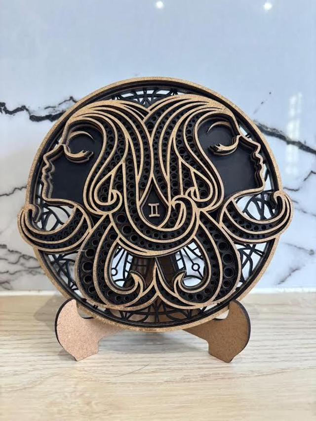 Gémeaux Or sur Noir