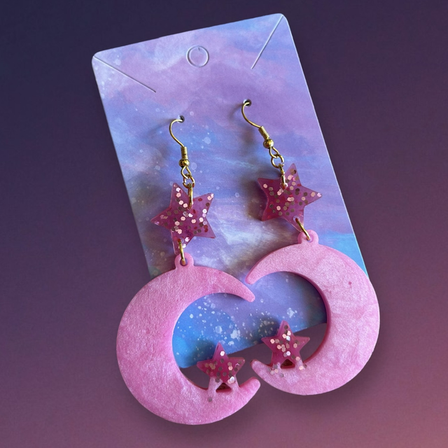 Pendientes Luna y estrella 