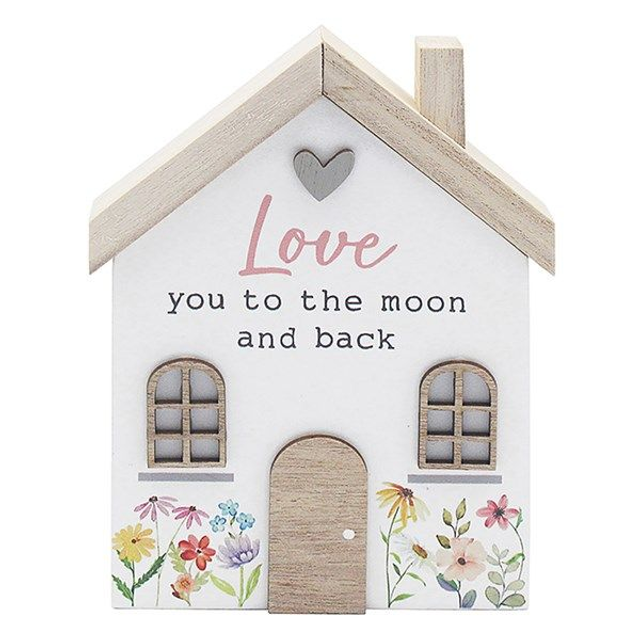 Pretty Floral House Plaque Love