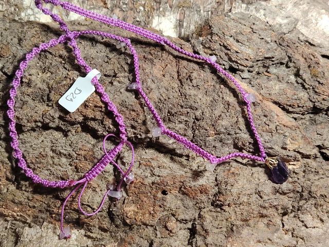 Collier macramé améthyste D29