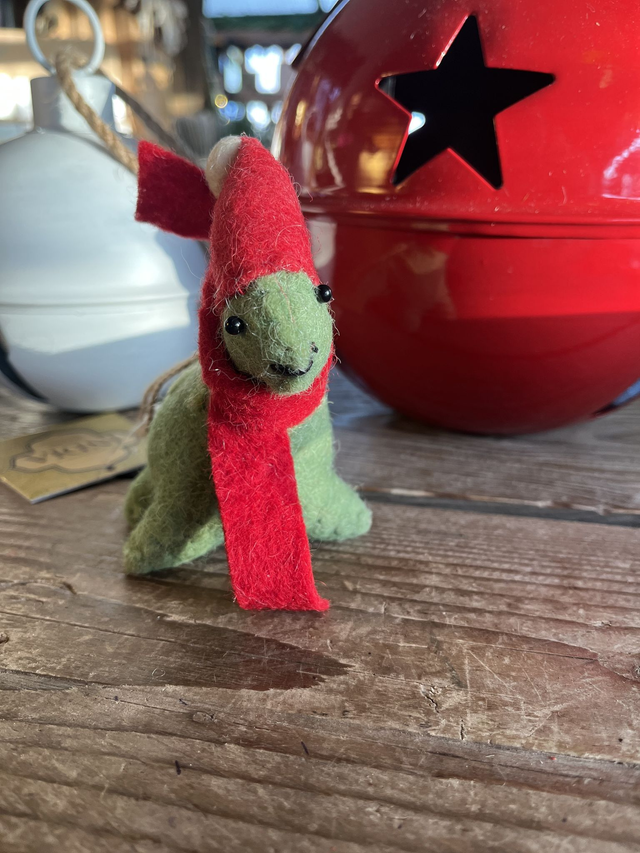 Felt Santa Dinosaur Hanging Decoration