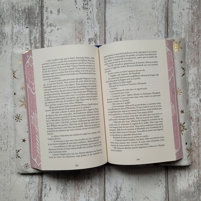 Protège livre slim amovible L - Flocons argentés