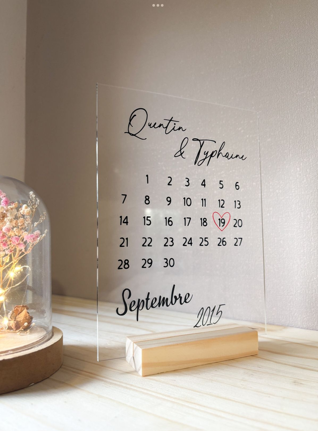 Calendrier plaque acrylique 