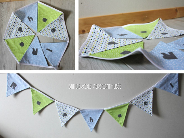 Banderole 7 fanions avec prénom 