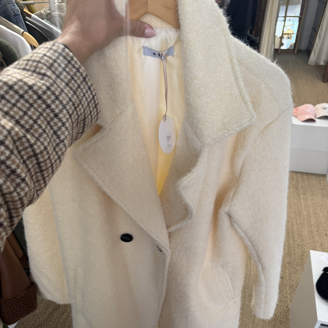 Manteau beige laine bouilli 