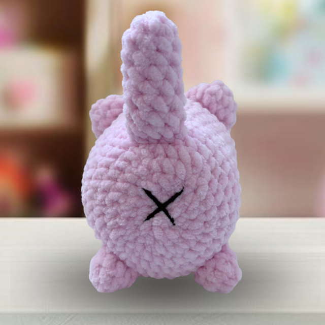 Crochet Chenille Loaf Cat, Baby Pink, Glitter Eyes, ukca Tested