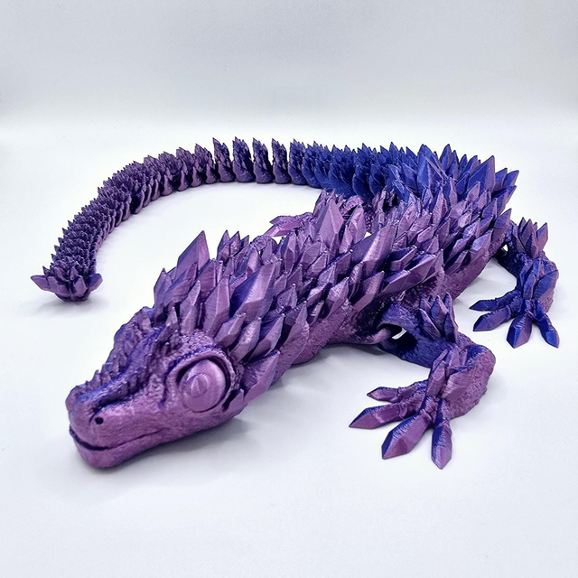 307. 3D Printed Purple Metallic Dragon Large