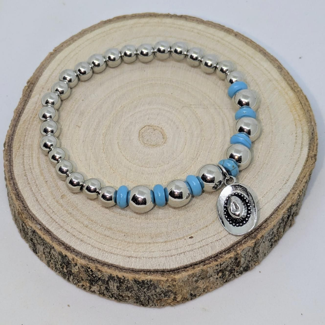 Bracelet &quot;Chapeau&quot; turquénite BB-017