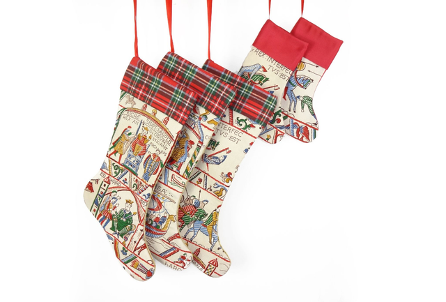 Vintage Bayeux Tapestry Print Christmas Stockings