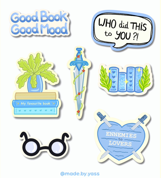 Sticker Pack Book bleu