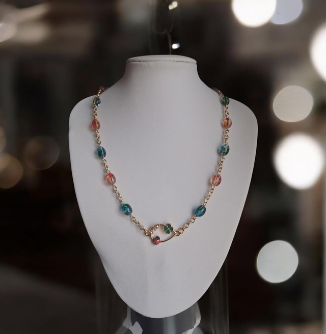 Chaine Trèfle – Perles Multicolores