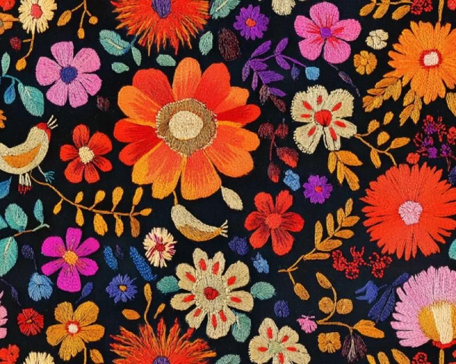 Stitch Garden Floral Cotton Lycra Jersey