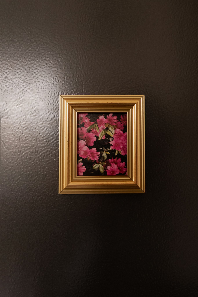 Mini Cadre Doré Aimanté 🌹 Illustration Florale