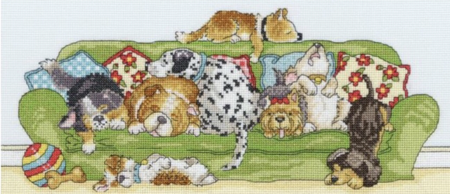Lazy Dogs Cross Stitch Kit by Bothy Threads 
