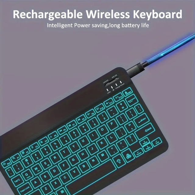 Compact Wireless Keyboard & Mouse Set with 7-Color Backlit