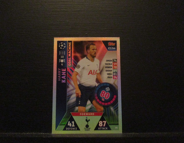 Harry Kane - UEFA Champions League Match Attax 2018/19 Original Trading Card #196