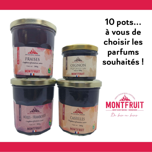 Lot de 10 pots de confitures