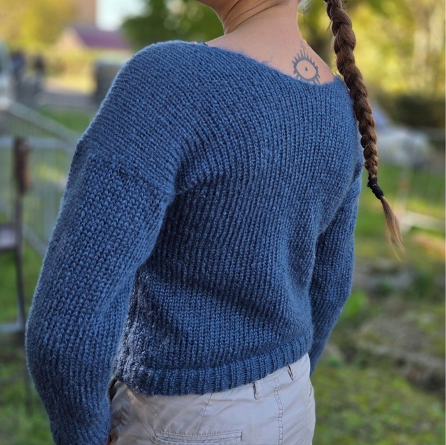 Pull Biquette Club Bleu Arctique Mohair de chevreau