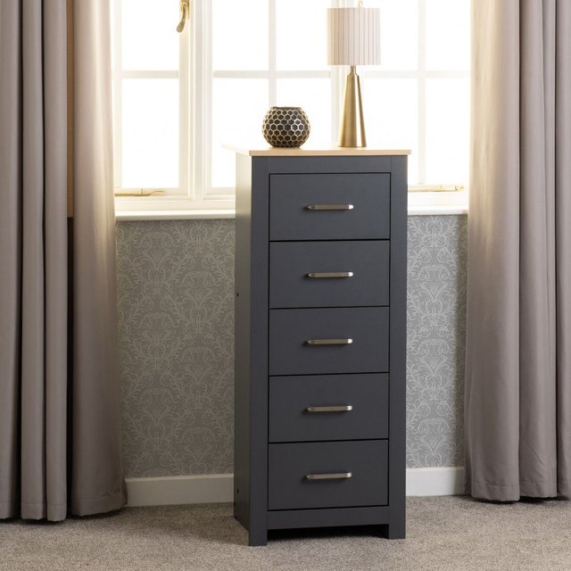 Portland Narrow Chest Of 5 Drawers 
