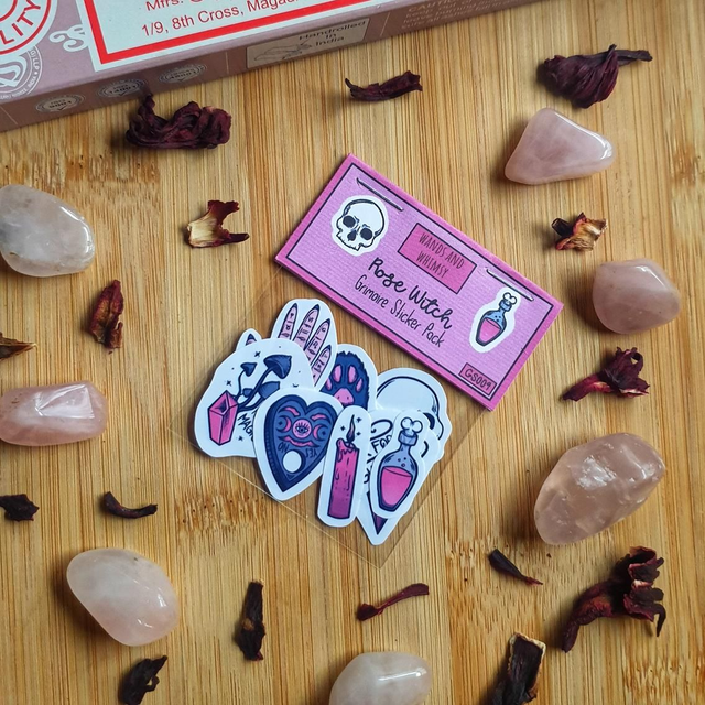 Grimoire Sticker Pack - Rose Witch