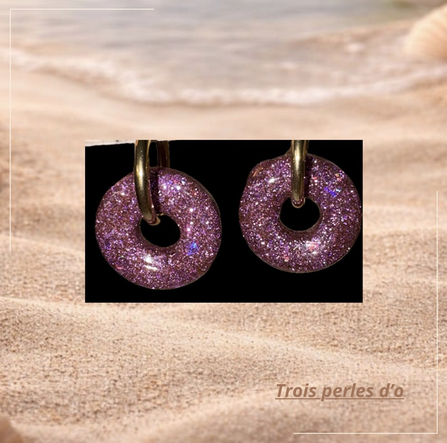 Boucles d’oreilles résine uv donuts 