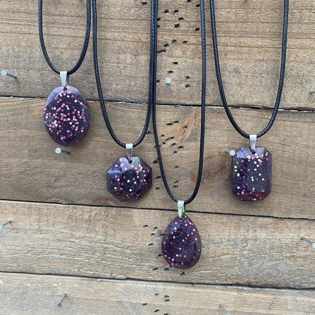 Collier Lacet Glitter Violet