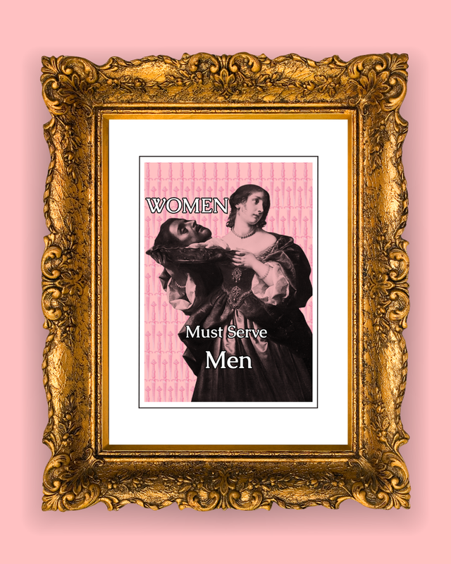 Card &quot;Women Must Serve Men&quot;