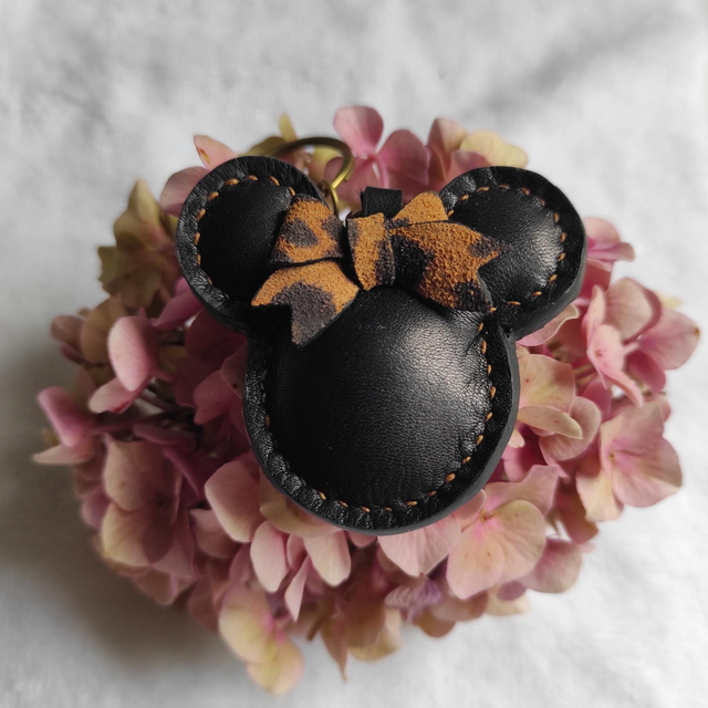 Porte clés Souris en cuir 