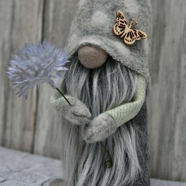 Grey and green lambswool Bronte Gnome 